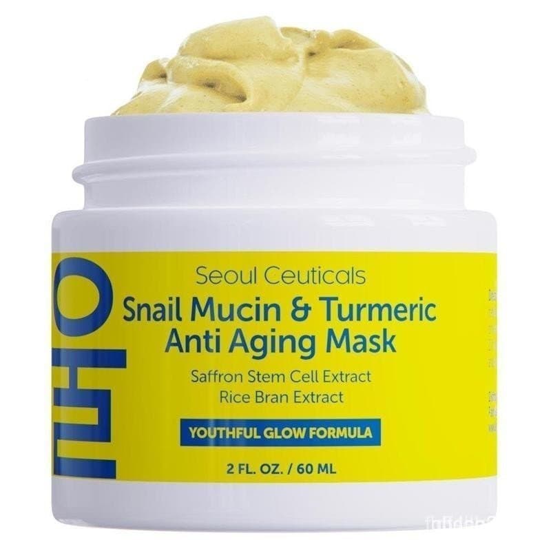 Máscara Facial Anti-Envelhecimento com Muco de Caracol e Cúrcuma, Reparação e Conforto Coreano G76L T9BY
