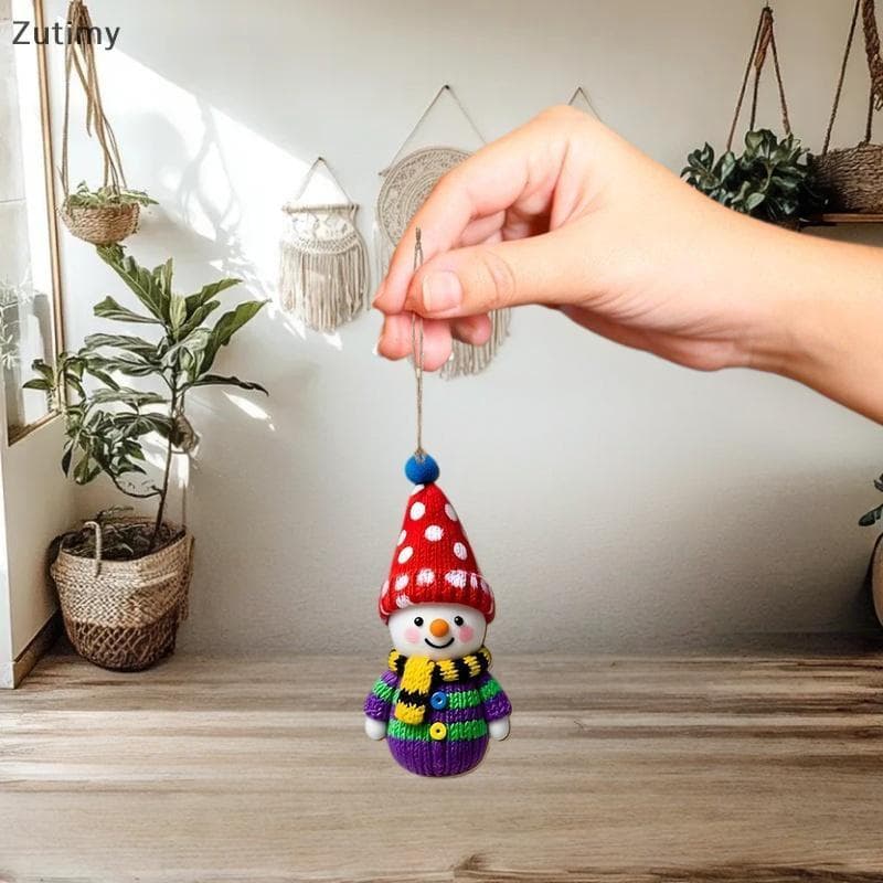 [Zutimy] Pingentes De Boneco De Neve De Natal Em Cor 2D Madeira Desenho Animado Enfeite De Suspensão De Árvore DIY Casa