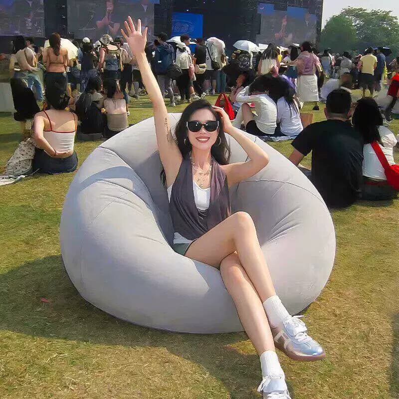 Sofá inflável acampamento ao ar livre piquenique concerto Festival de música preguiçoso portátil campo único reclinável