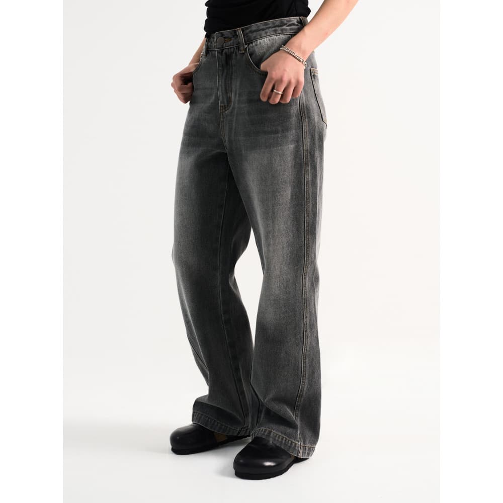 INJOYLIFE Série de roupas retrô jeans calças perdidas calças de chão lavadas calças retas femininas algodão Casual