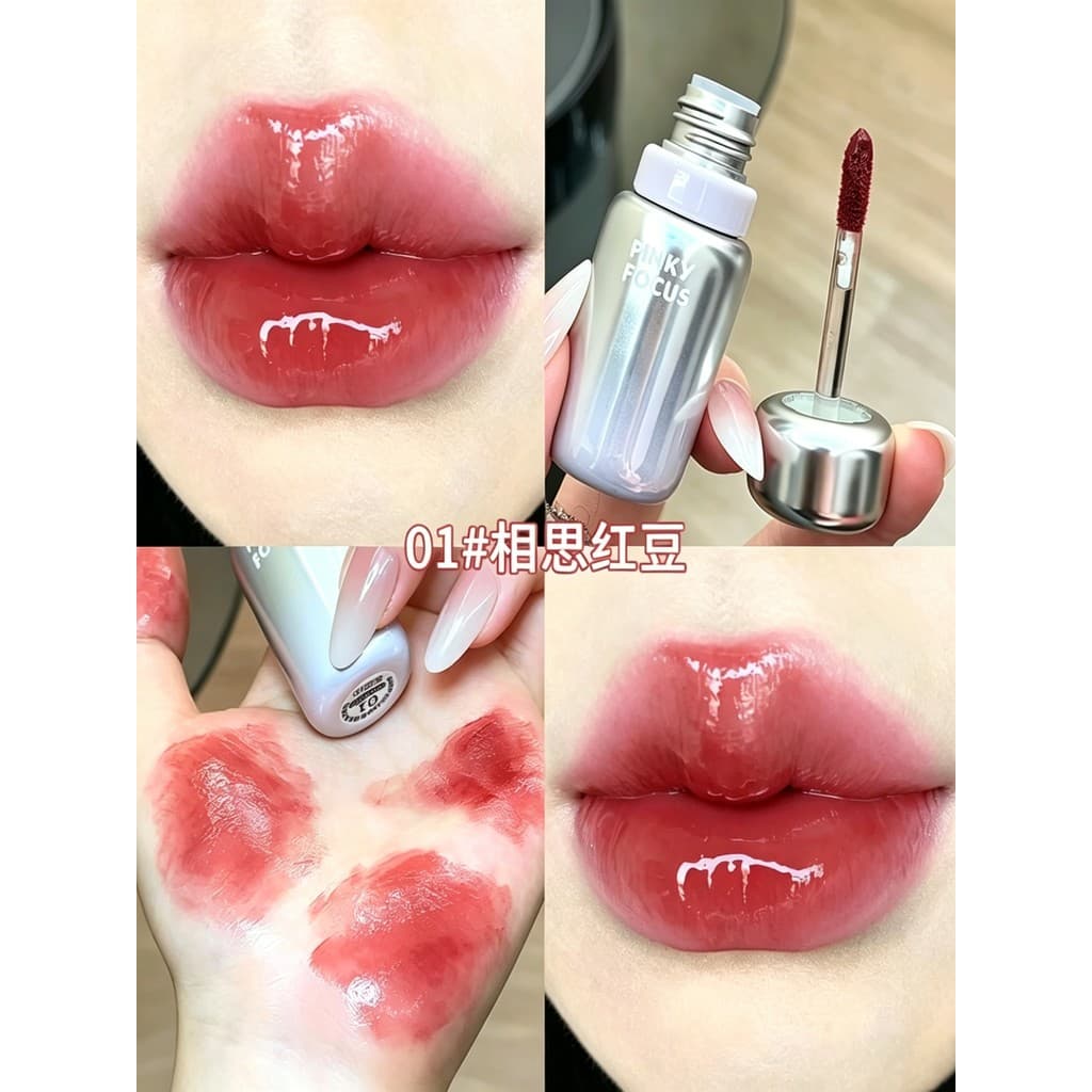 Coreia quente!Espelho espelho lábio esmalte brilho de água não é fácil de mergulhar copo cor Nude vidro lábio Pseudo-Fac