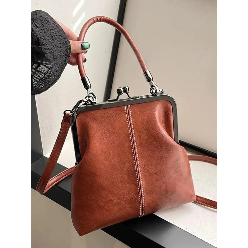 Bolsa de Ombro Feminina Retrô, Mini Bolsa de Mão Estilo Simples com Alça Ajustável, Design Clássico Versátil para Uso Di