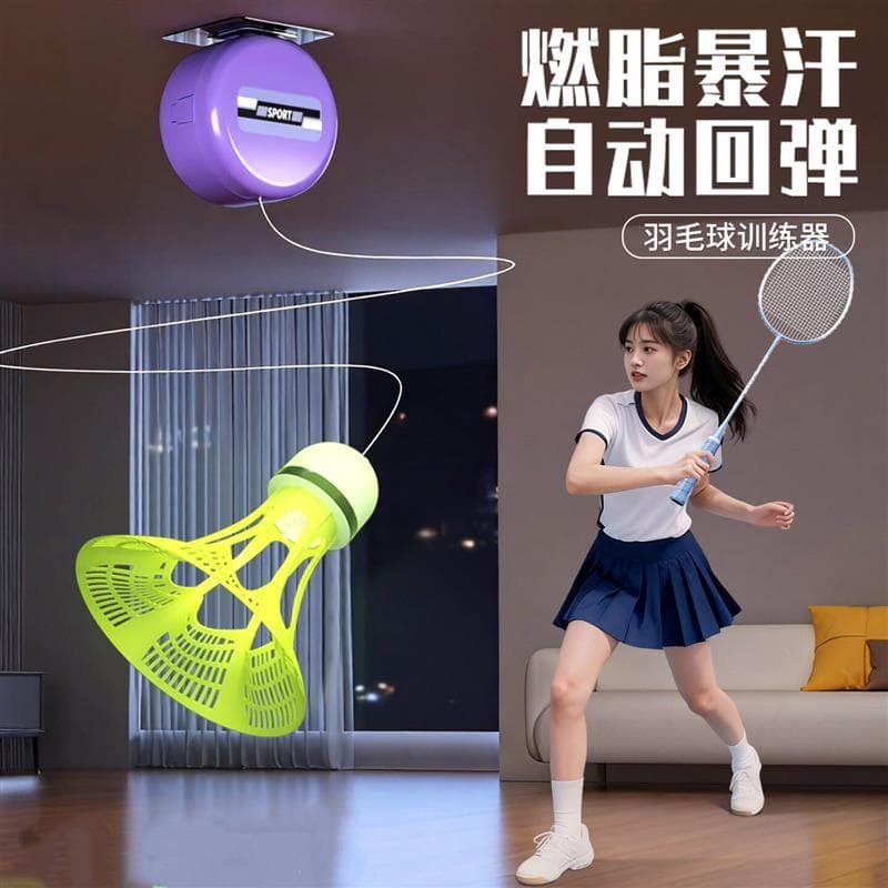 Dispositivo de treinamento de Badminton único auto-jogar interior prática de um jogo ferramenta útil rebote automático p