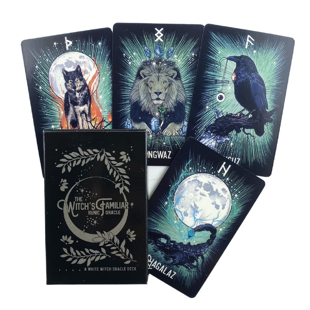Oráculo Rúnico Familiar Da Bruxa , 24 Cartas , Baralho De Tarô Indie , Runas , De Animais Viking