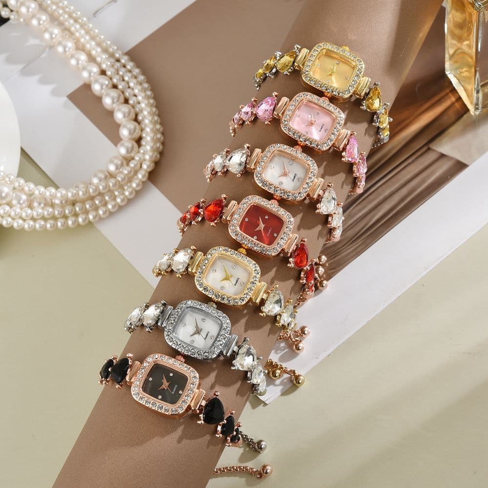 Novo estilo estudante versão coreana temperamento cordão Design pequeno quadrado coração diamante moda temperamento preg
