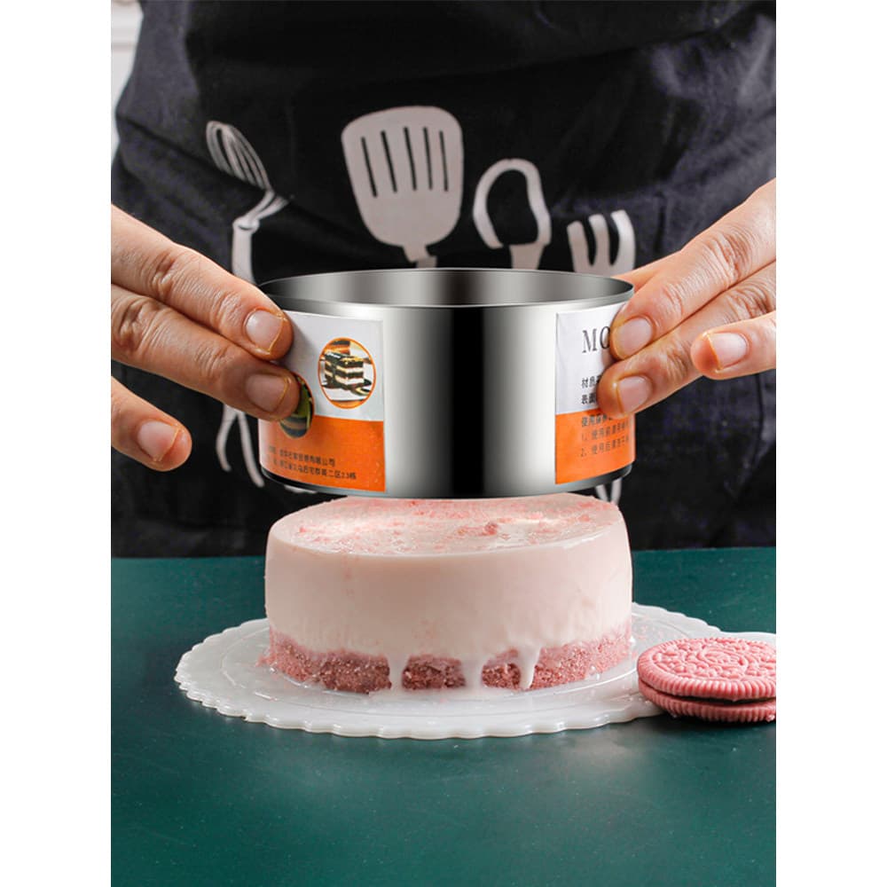 Anel de Mousse de aço inoxidável quadrado redondo em forma de coração molde de Cheesecake 13cm 20cm 27cm 33cm cozimento