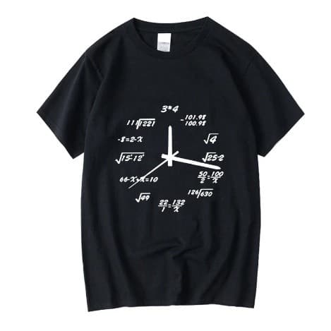 Camiseta Horário Matemática Relógio Lançamento