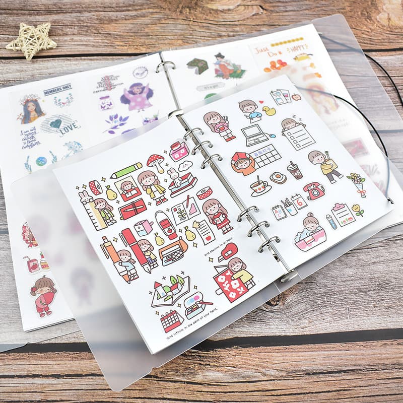 Um a6a5a4 manual de liberação papel manual de folhas soltas adesivo Material armazenamento livro fita livro ilustrado en