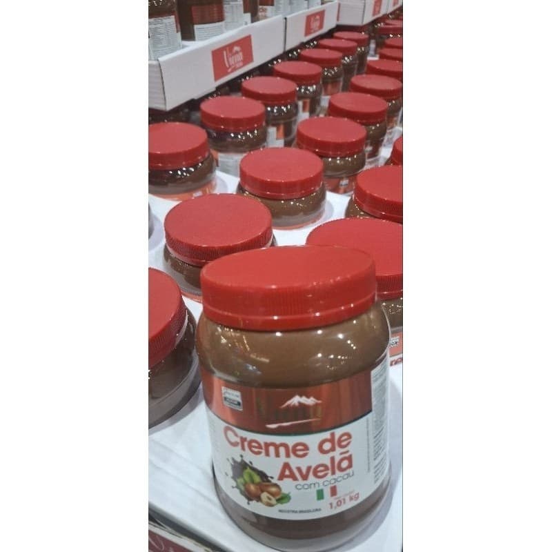 Pote de creme de Avelã 1 kilo Puro Cacau uma delícia italiano