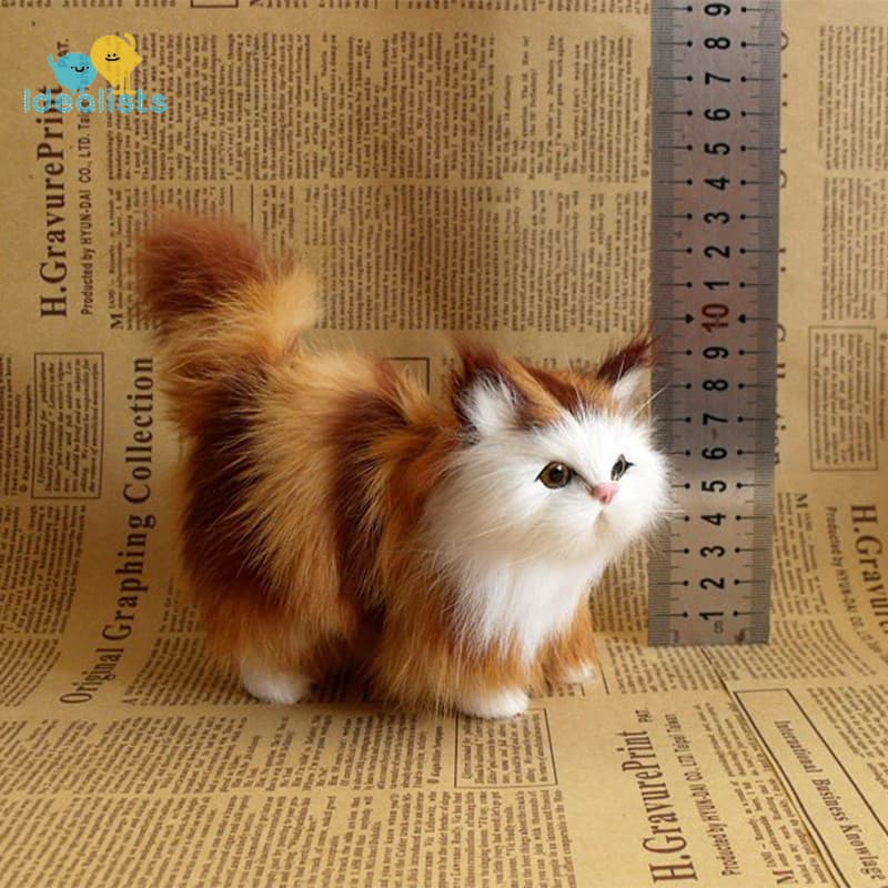 Idealistas Bonito Simulação Brinquedos De Pelúcia Macio Gatinho Modelo Falso Realista Animais Para Crianças Meninas Aniv