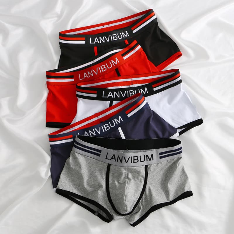 Cueca Boxer masculina de algodão com cor contrastante