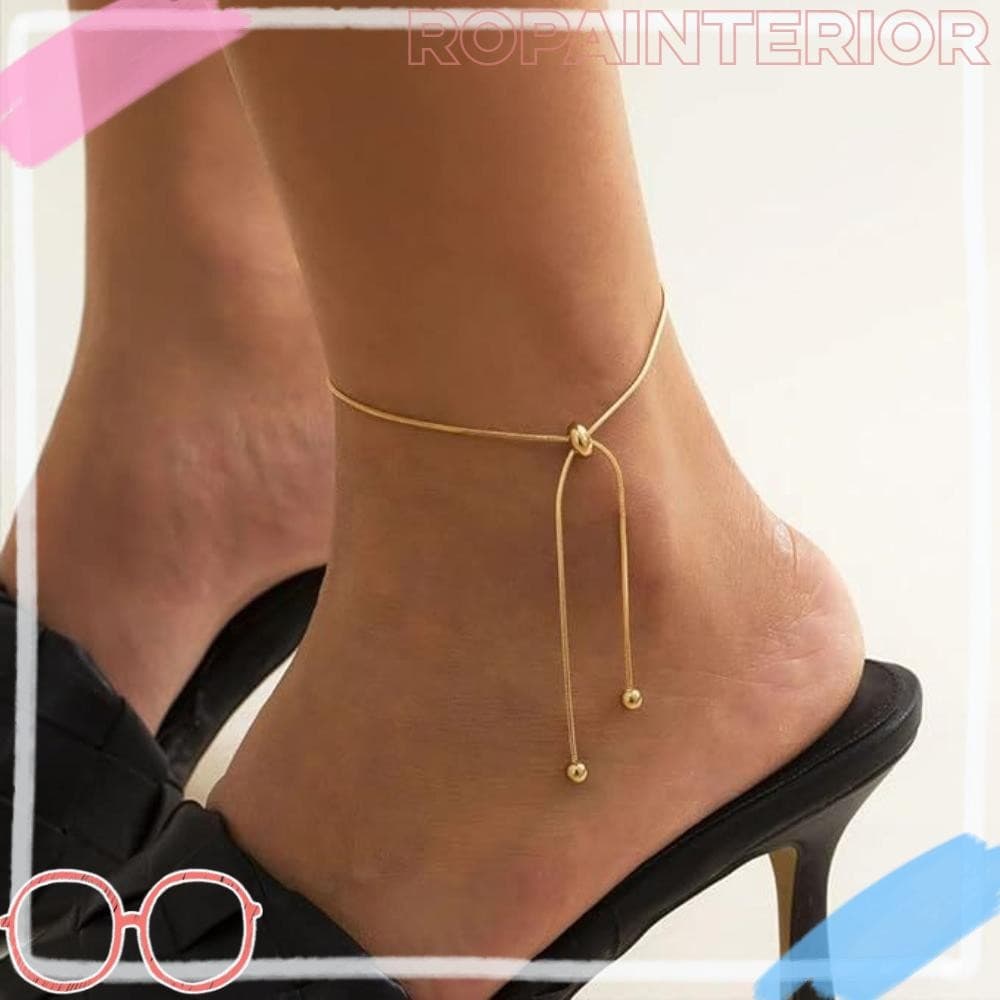 Corrente Fina ROPAINTERIOR , Pulseira De Tornozeleira Feminina Fashion , Simples Ajustável , Joias De Praia Vintage