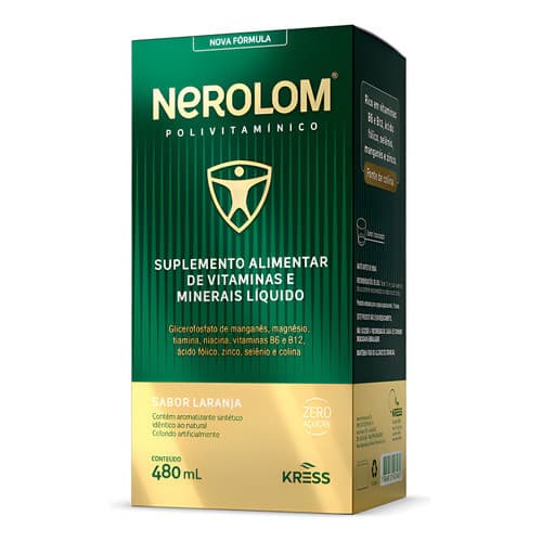 Nerolom 480ml Polivitaminiaco Kress Boa Saude Memoria