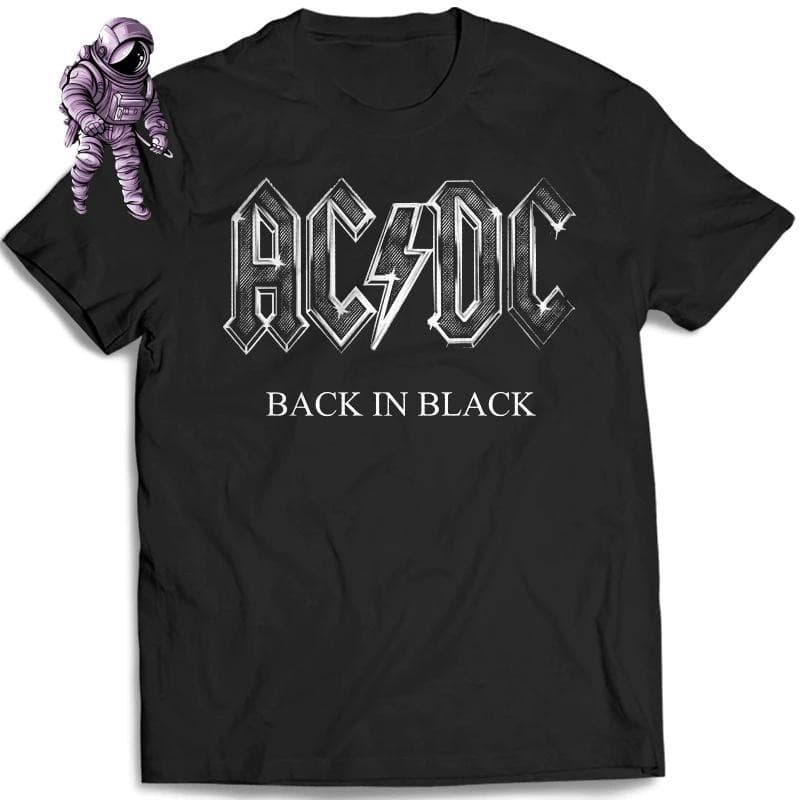 Camisa com estamap do AC DC - Camiseta de Banda de Rock N Roll Unissex 100% Algodão