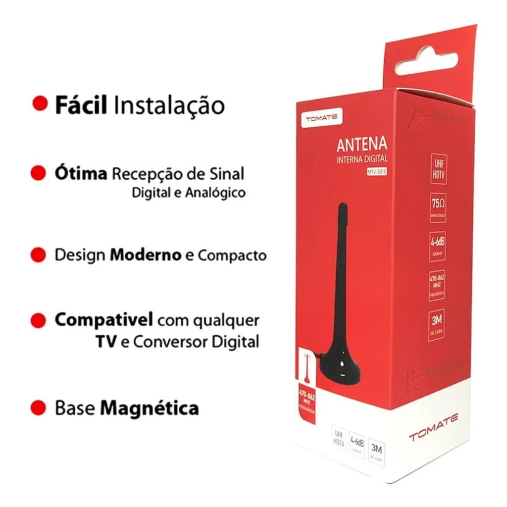 Sinal Digital De Alta Definição: Antena Interna Mtv-3015