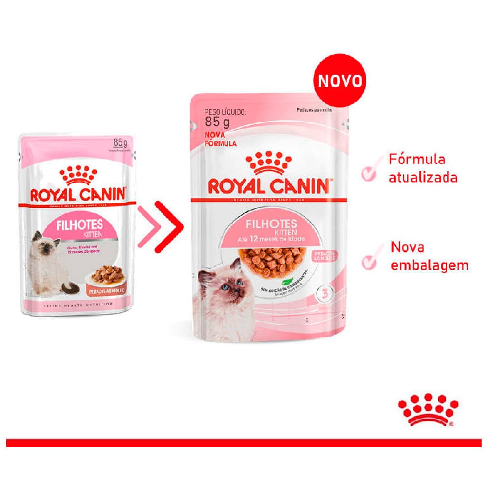 Sachê Royal Canin Kitten Gato Filhote Caixa 12 Unidades