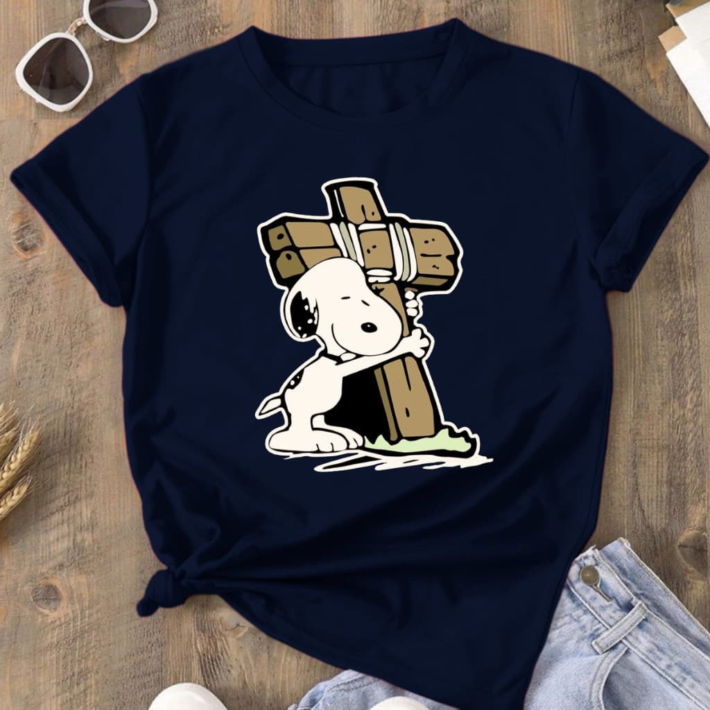 Camiseta T-Shirt  "Snoopy Cruz" Dog Desenho Camisa