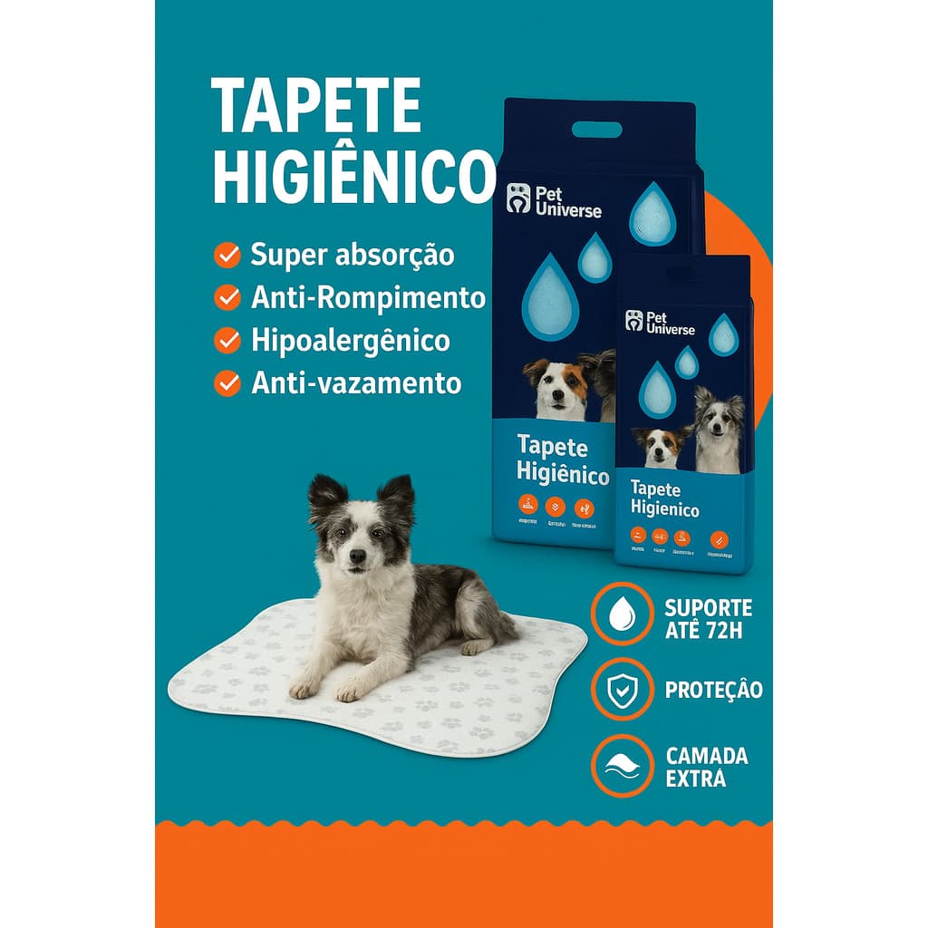 Kit 3 Tapetes Higiênico Lavável Super Absorção 200 Lavagens 80x60
