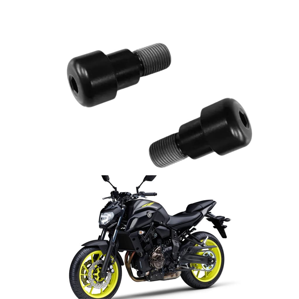 Contrapeso Guidão Moto Yamaha MT07 Preto Rosca M16 Compatível 2016 A 2024