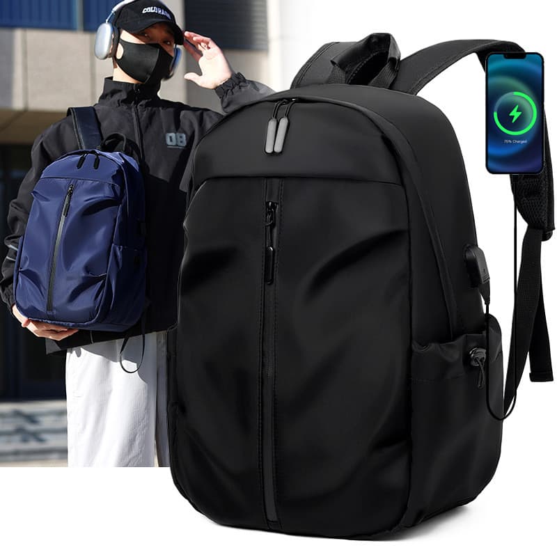 Mochila De Viagem Antirroubo Impermeável Casual Masculina De Grande Capacidade Com Porta De Carregamento USB