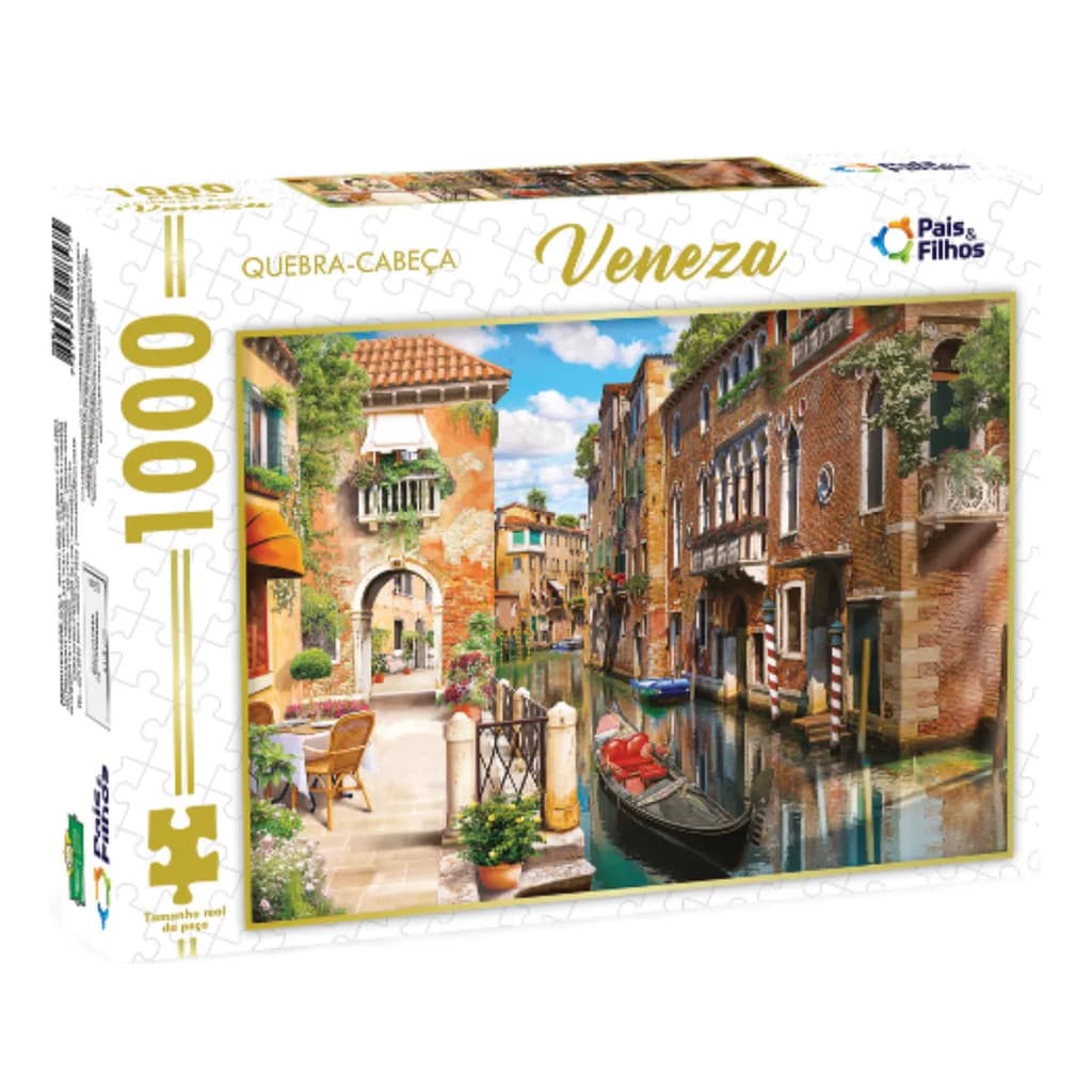 Jogo Quebra-cabeça Premium Veneza Itália com 1000 Pç Puzzle