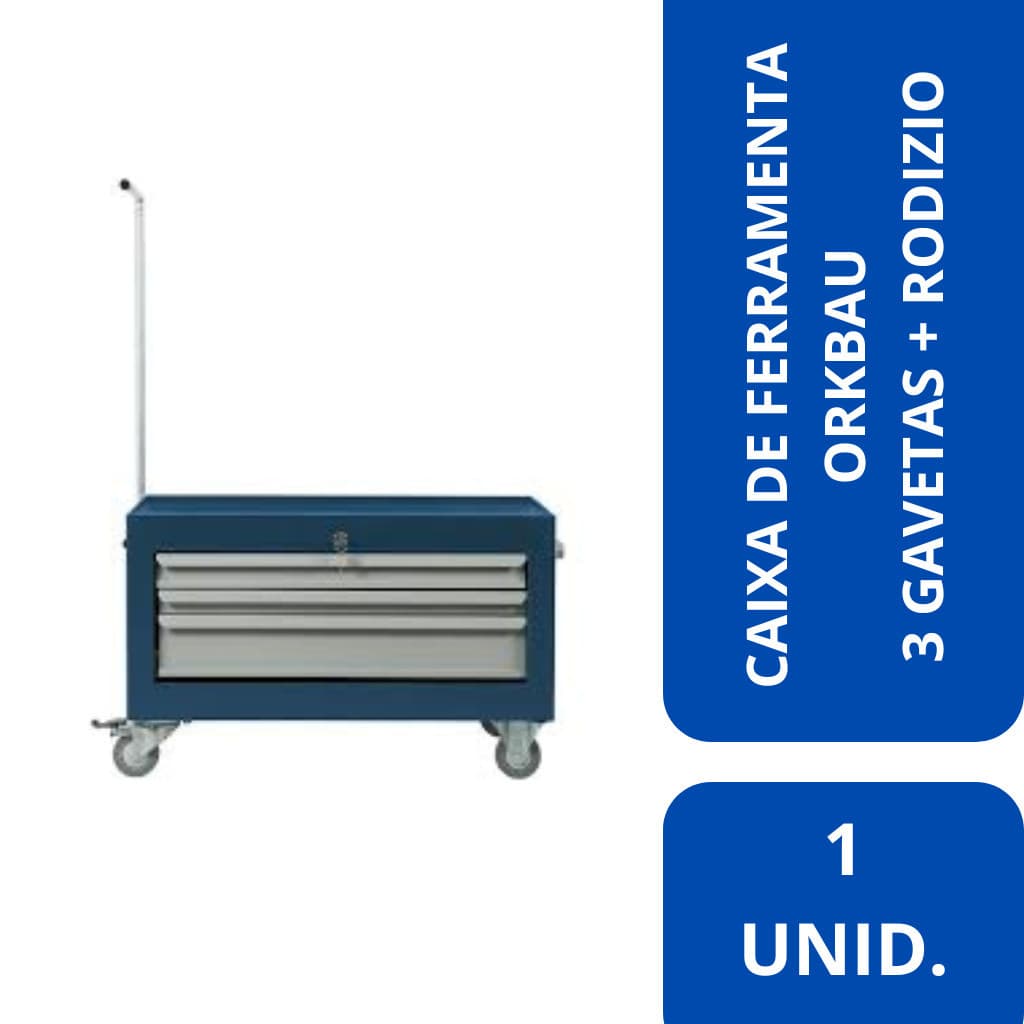 Caixa c/ Rodizio para Ferramentas com 3 Gavetas