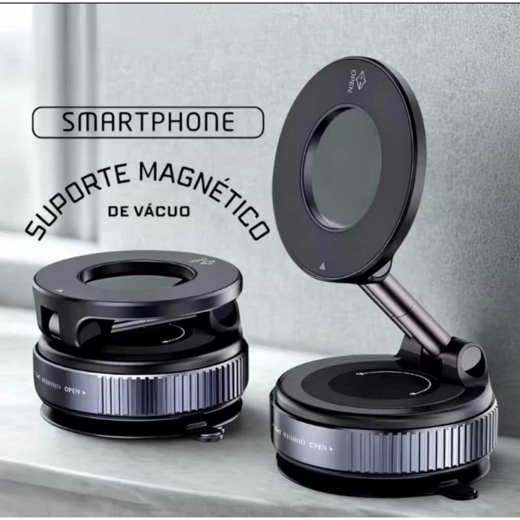 Suporte Magnético Sucção Forte Para Telefone Carro Design Dobrável 360 ° A Vácuo Ajustável