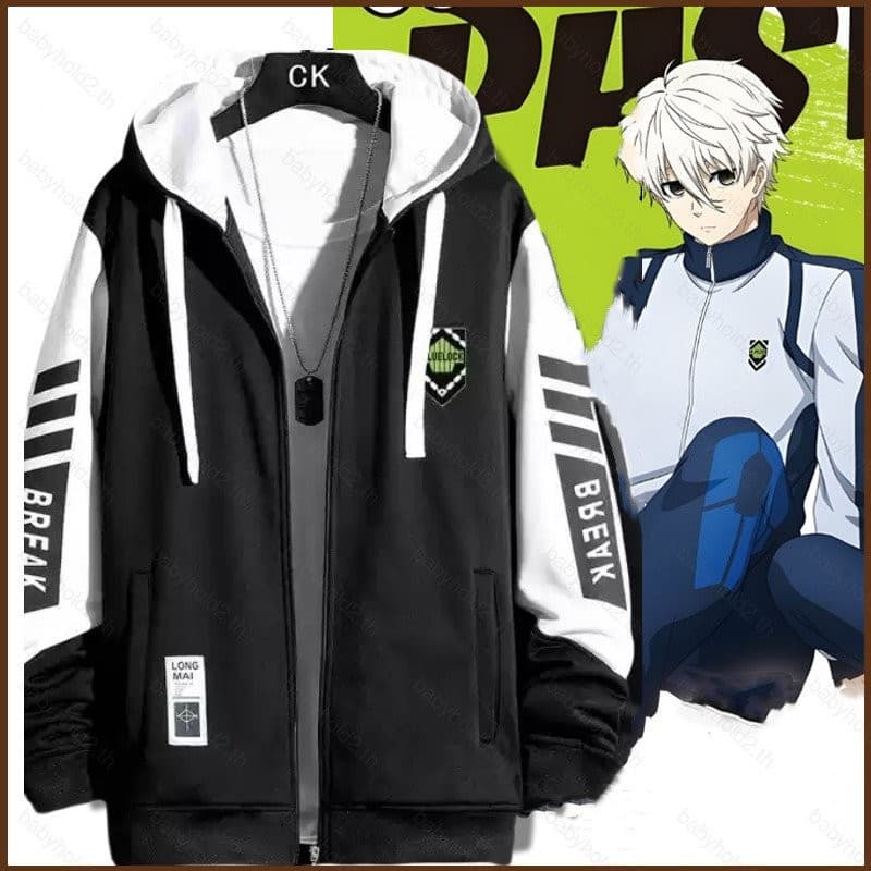 Jaqueta com Capuz e Zíper de Anime BH2 Blue Lock Mikage Reo Isagi Yoichi Nagi Seishiro, Manga Longa HB2 VJQQ