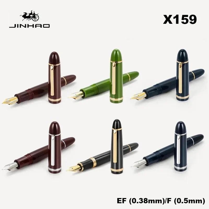 Jinhao X159 Caneta Tinteiro Multicolorida Acrílica Luxuosa Elegante Canetas 0.5mm/0.38mm De Tinta Nib Escrita Material D