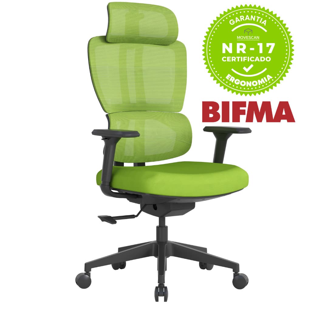 Cadeira Ergonômica Beta com NR17 High Movescan Verde