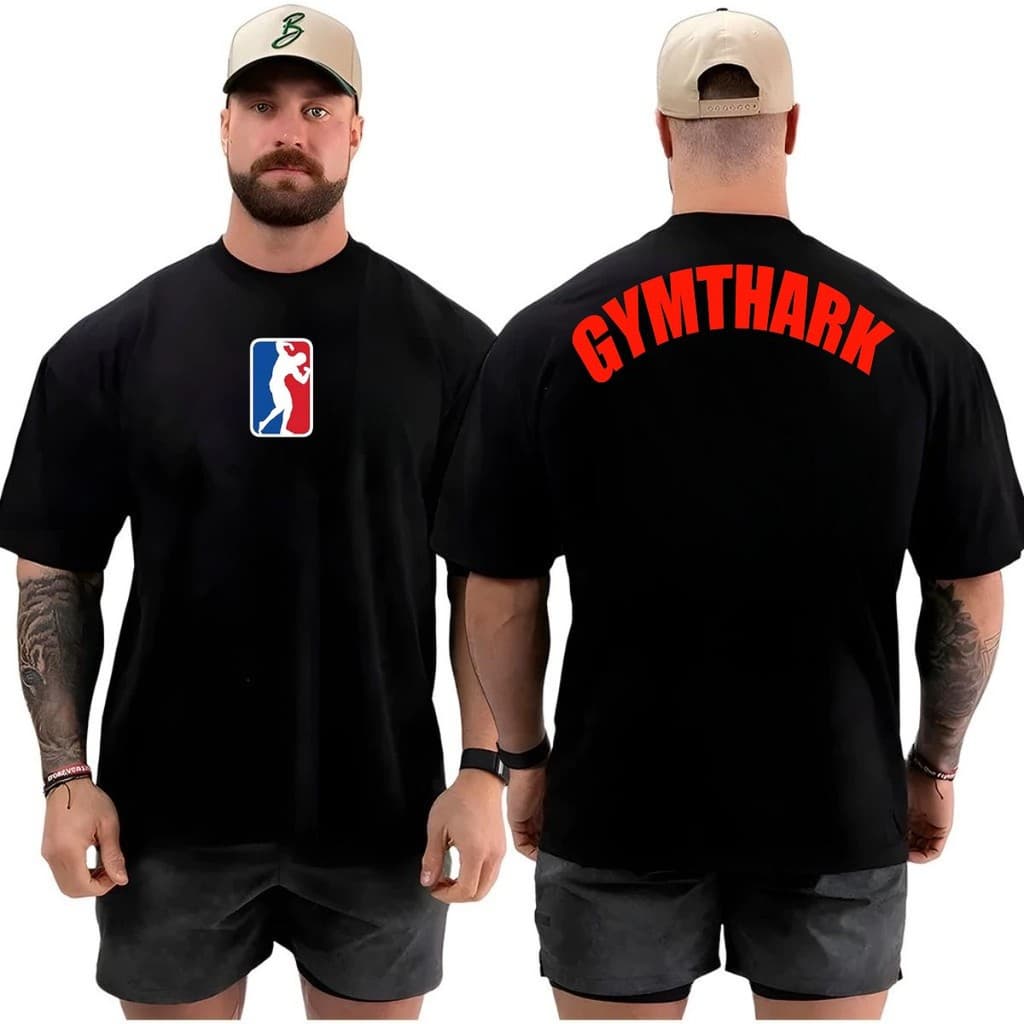 Camiseta Camisa Oversized Top para Academia Musculação over GYMTHARK Streetwear 100% Algodão