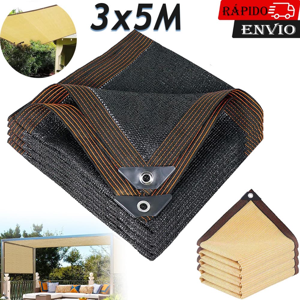 Tela Sombreamento Toldo Sombrite Garagem 3x5M Acabamento Pergolado Area Externa Anti Granizo Com Ilhos Protecao