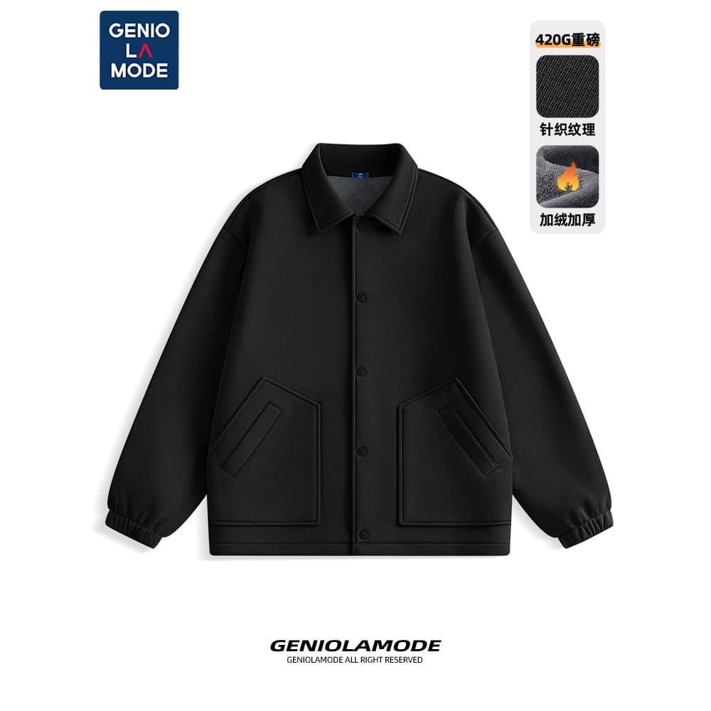 GENIOLAMODE Jaqueta Cargo Masculina Primavera Preto Ruffian Bonito Jaqueta Primavera Top Grosso