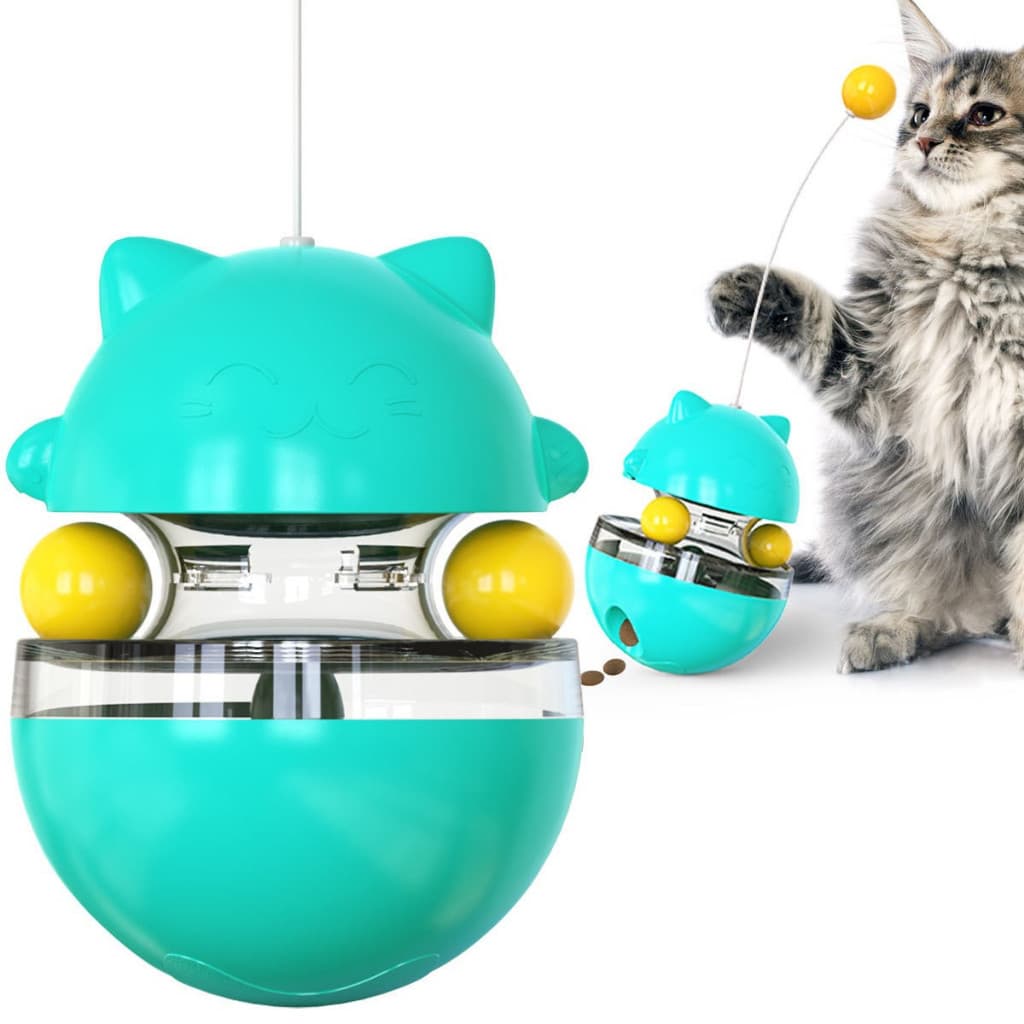 Brinquedo Para Gato Interativo Bolinha Ração Dispense Pompom João Bobo