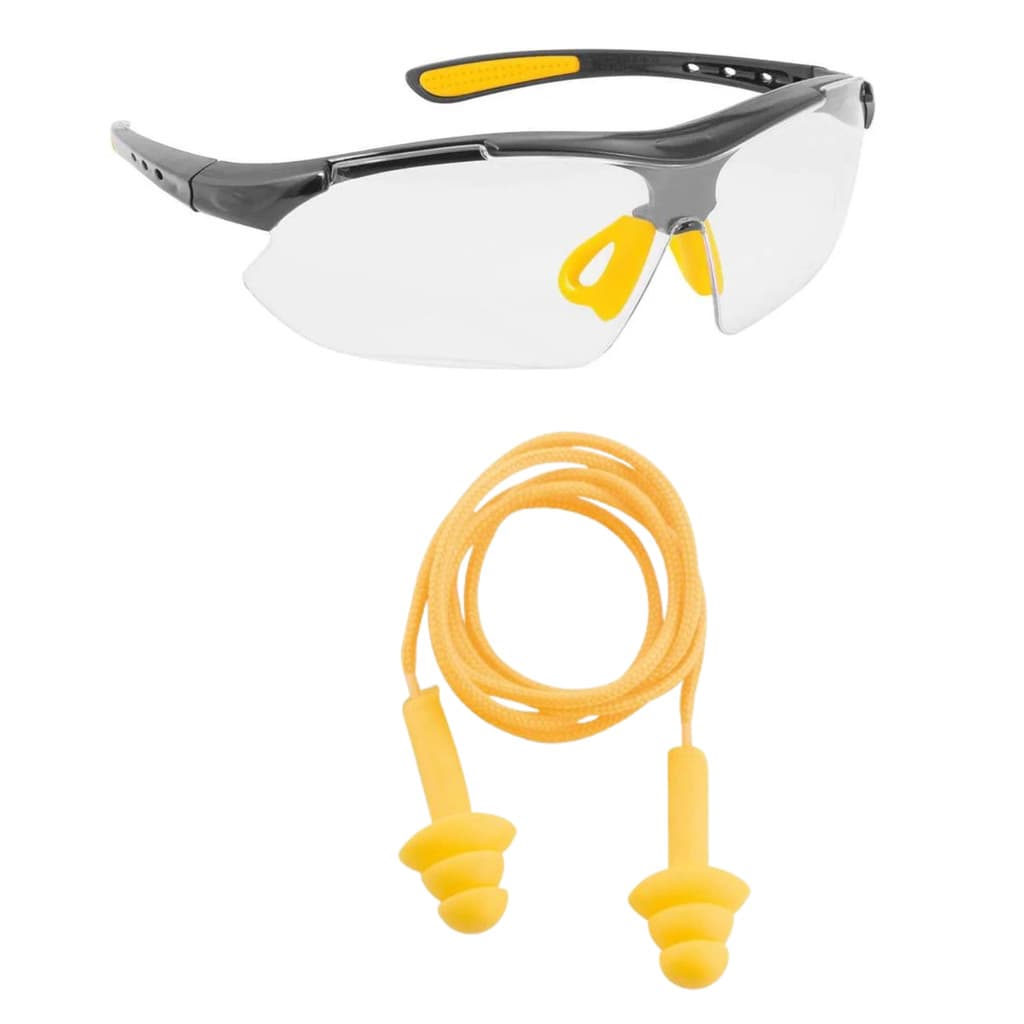 Kit Óculos De Proteção Boxer Incolor Protetor Auricular Epi