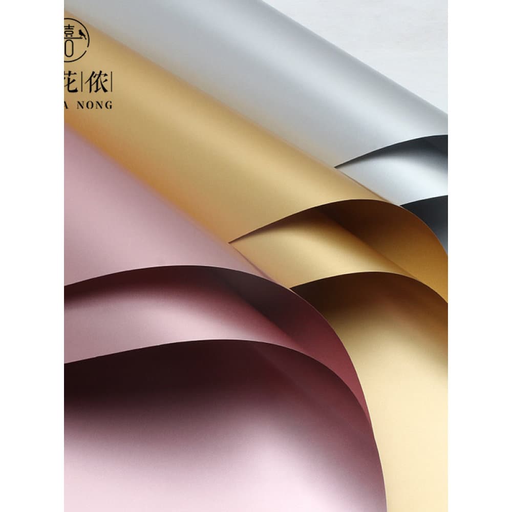 Xihua Nong papel dourado dupla face puro ouro prata abertura flor papel de embrulho diy artesanal loja de flores materia