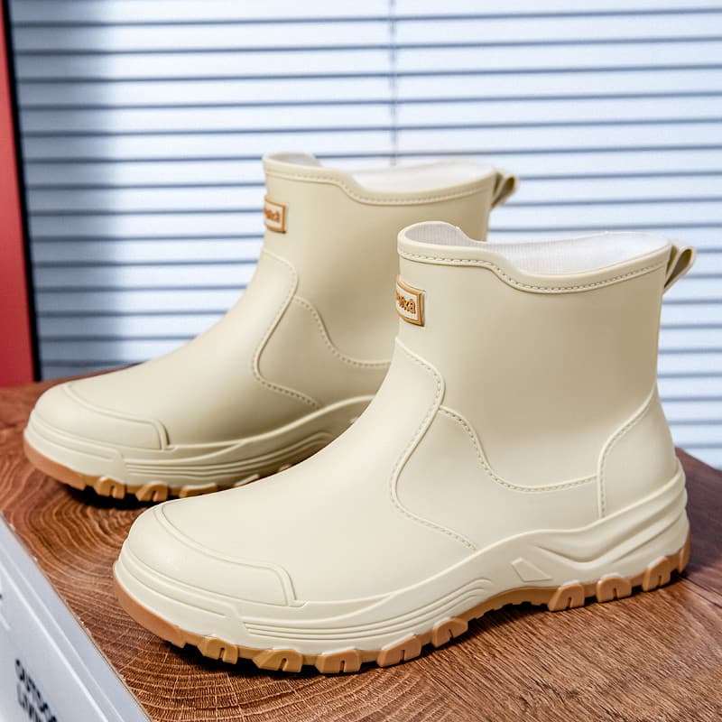 Moda botas de chuva masculinas 2026 novo estilo Takeaway Rider tubo curto impermeável antiderrapante sola grossa desliza