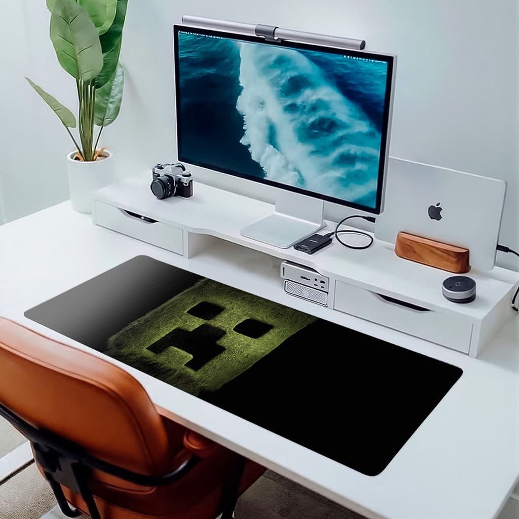 MousePad Grande Grande 80x30 Estampa Minecraft Construção Aventura E Sobrevivência Neoprene