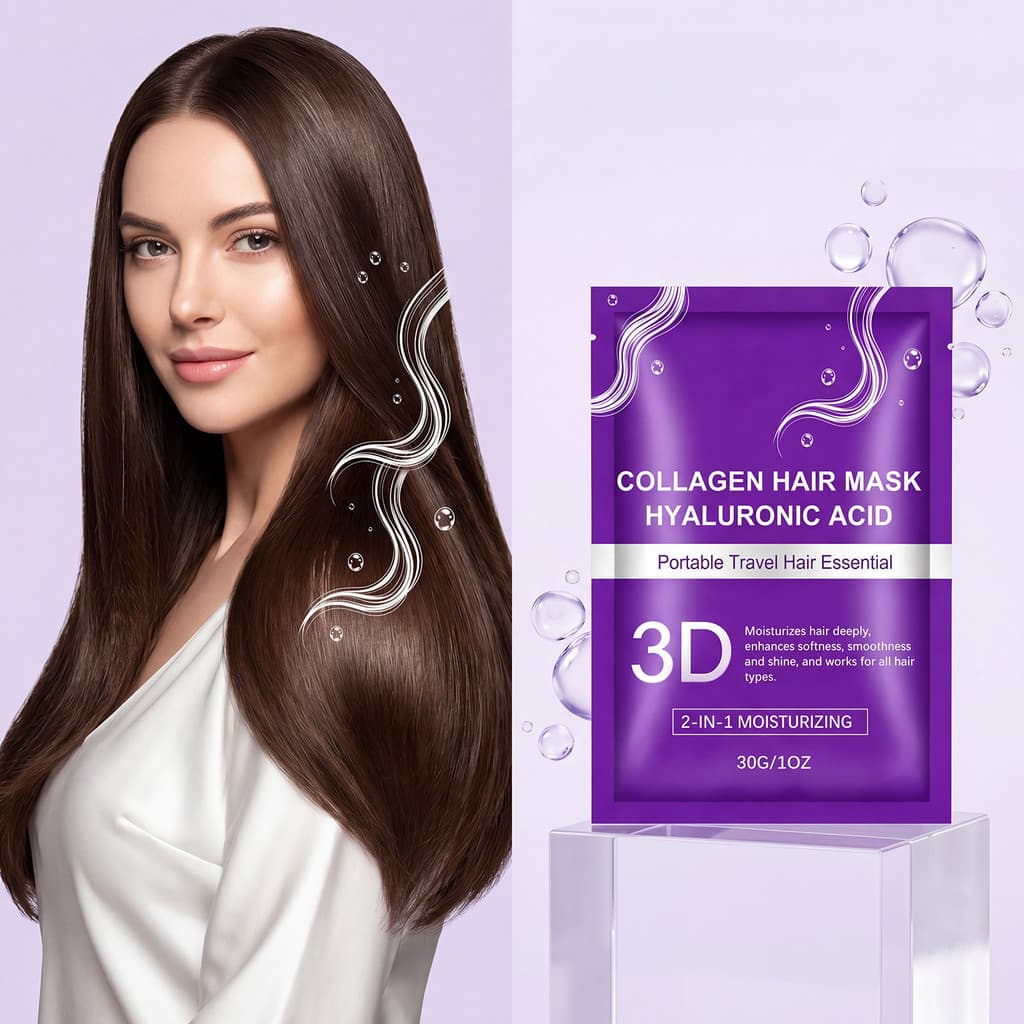 Máscara Capilar De Colágeno , Ácido Hialurônico 2 Em 1 , Tratamento Hidratante , Nutrição Profunda Do Cabelo , Brilho Su