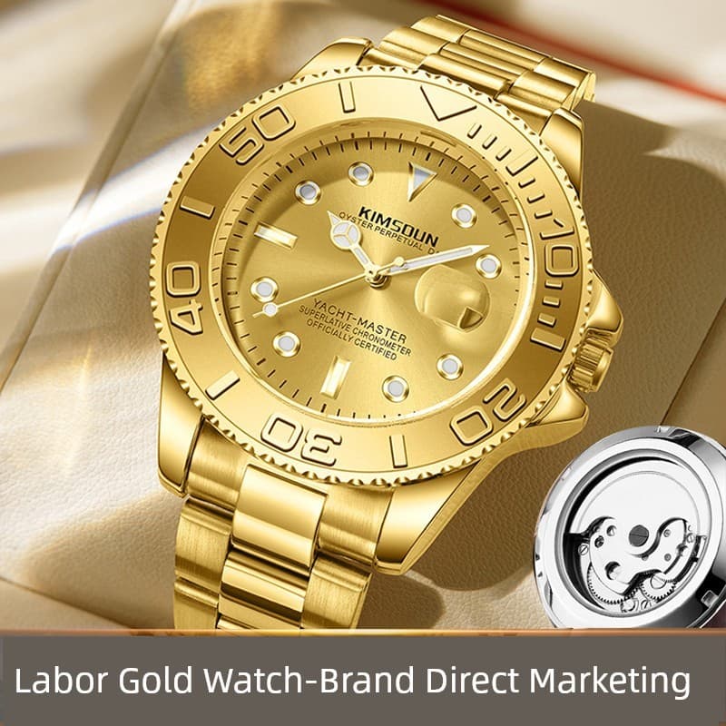 relogio masculino Relógio de ouro genuíno suíço famosa marca verde água fantasma relógio masculino relógio mecânico auto