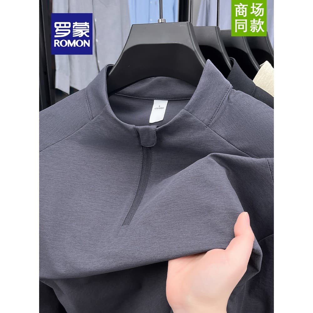 Romon masculino feminino esportes umidade Wicking secagem rápida manga comprida camiseta primavera novo leve ao ar livre