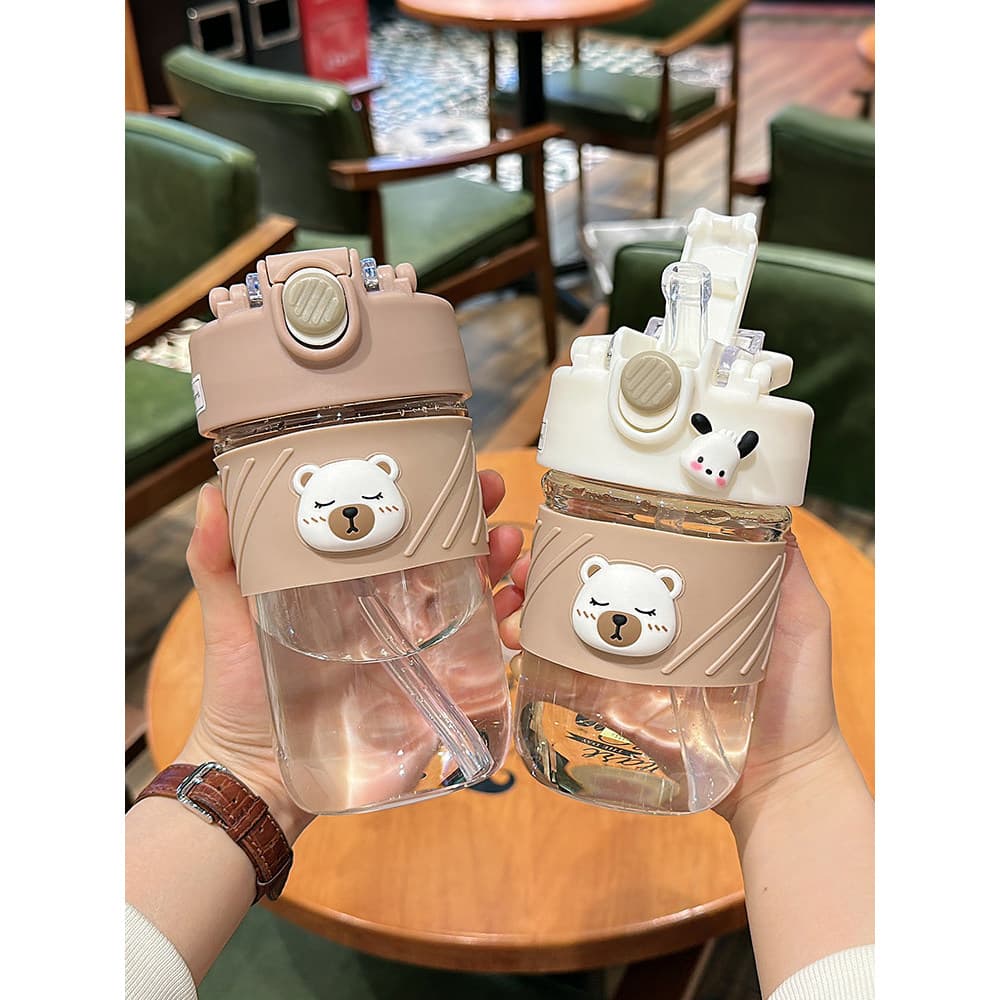 Copo de água de vidro duplo para meninas, copo de café portátil resistente a altas temperaturas de alto valor, portátil,