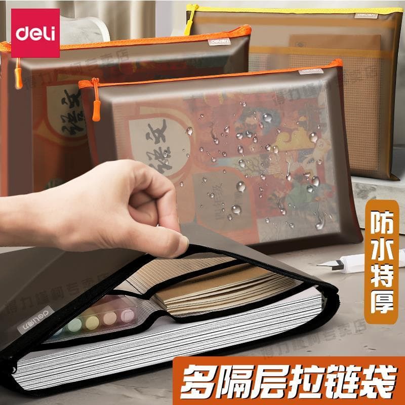 Bolsa de arquivo Deli Bolsa de arquivo transparente Bolsa de informações Bolsa de armazenamento de documentos de conta d