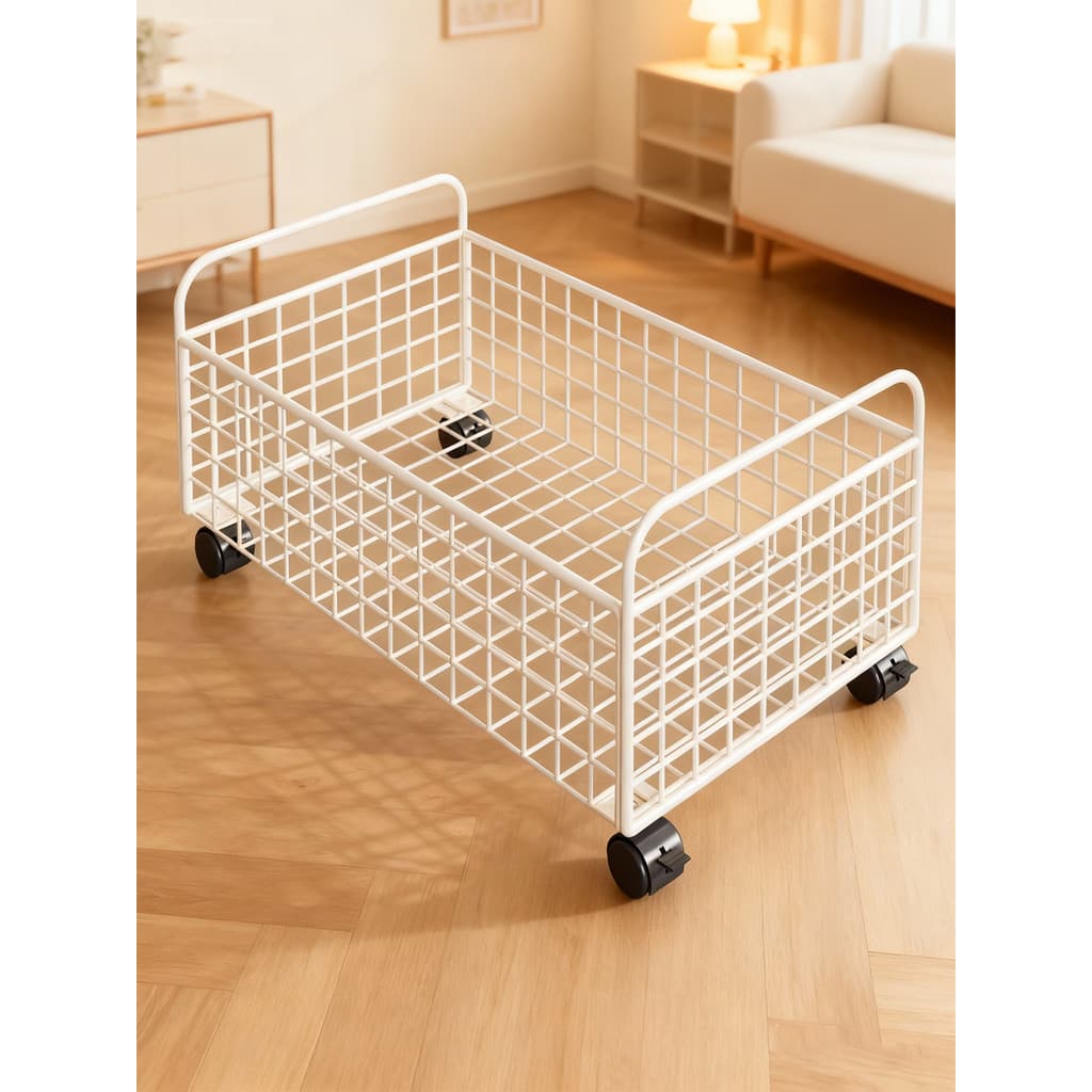 Cesto de armazenamento Rack Doméstico Arte em Ferro Cesto de roupas sujas com rodas Cesto de roupas sujas removível Cest