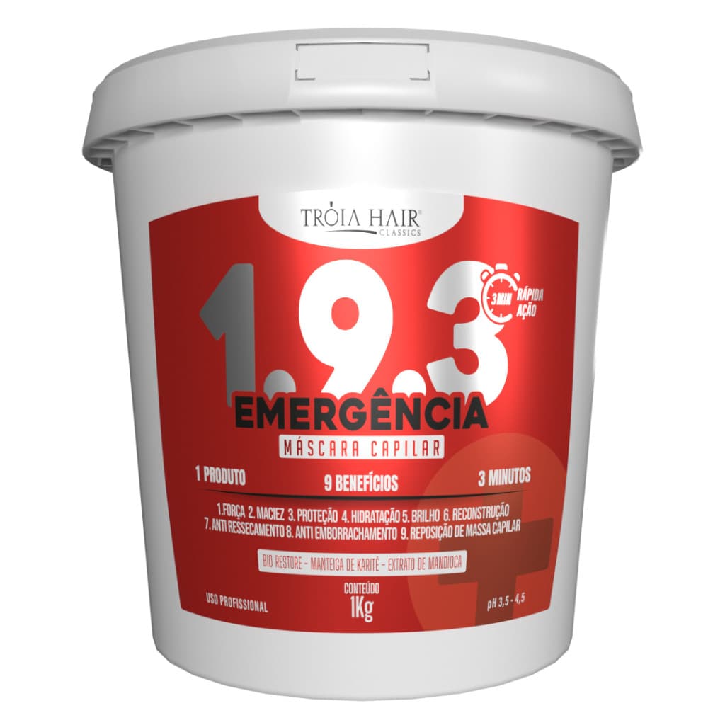 Máscara Capilar Emergência 9 Benefícios 1.9.3 1kg Troia Hair