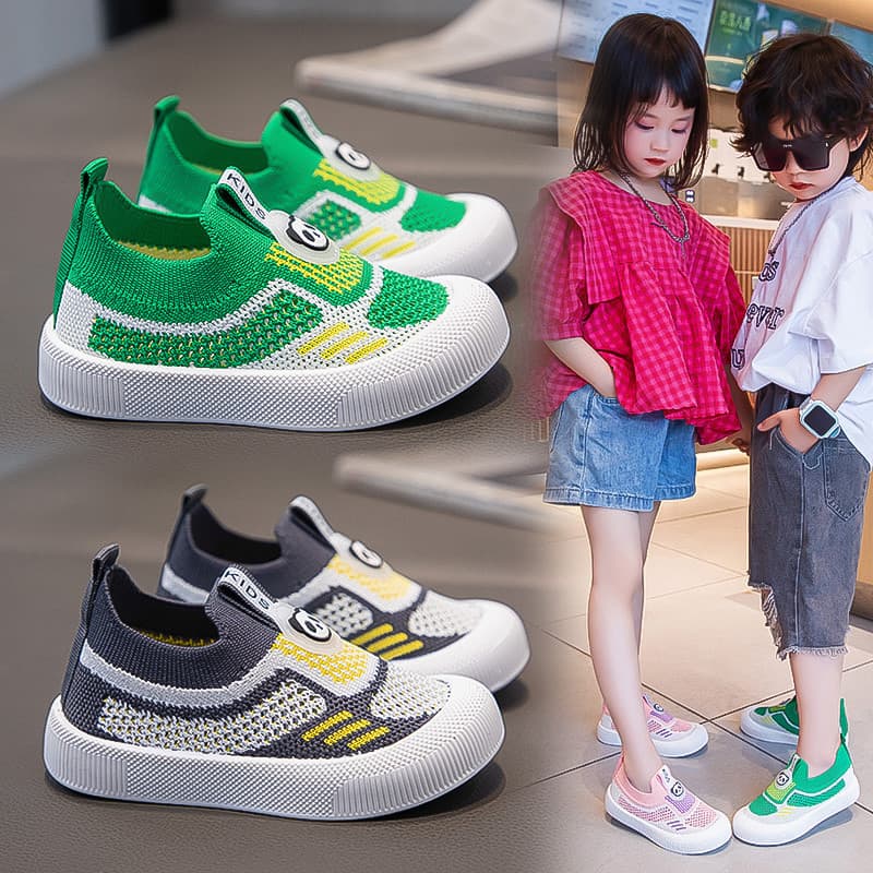 Sapatos de malha infantil 2025 novo estilo primavera outono malha respirável sapatos esportivos para meninas antiderrapa