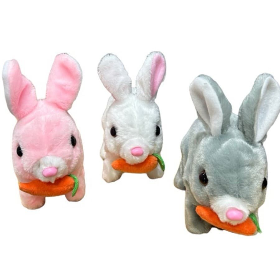 Brinquedo Bichinho Coelho  De Pelúcia Coelhinho Elétrico Infantil Para Caminhar e Pular