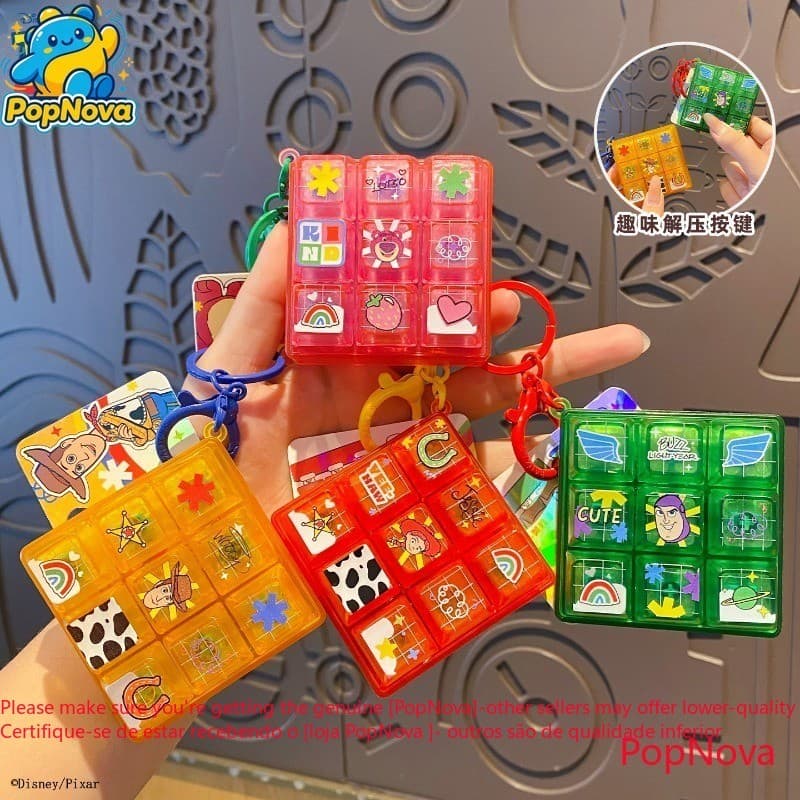 Toy Story Criativo Descompacte Press Teclado Buzz Lightyear Woody Chaveiro Pingente Keycap Fingertip Key Lotso Jessie Pa