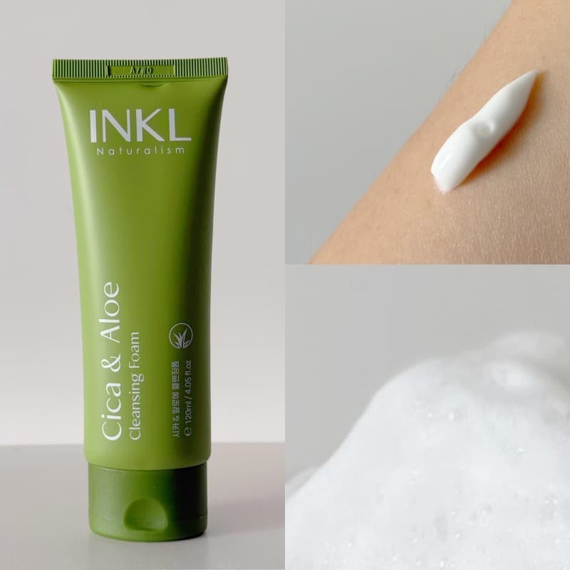 Buff empilhado!Coreia Yingkezi Centella Asiatica Aloe Vera Limpador Facial 120ml Controle de Óleo de Limpeza Hidratante