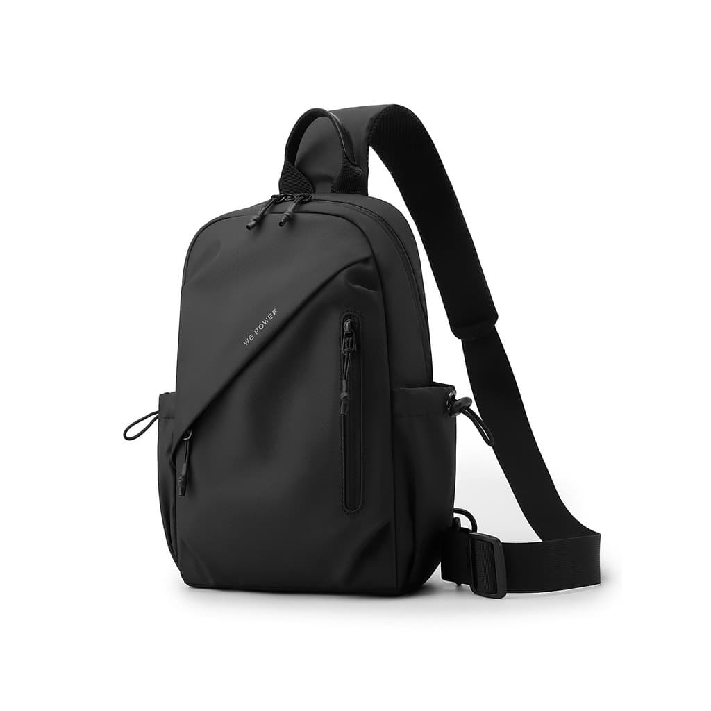 Bolsa mensageiro masculina simples, à prova d'água, multifuncional, grande capacidade, esportiva, bolsa de peito, leve,
